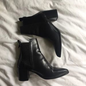 Zara black leather boots